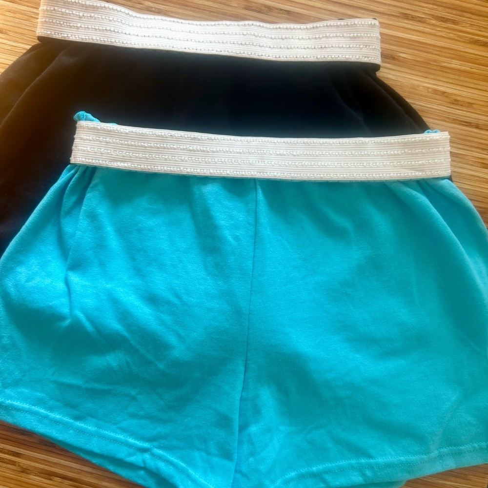 Soffe Women's Black and Teal Cheer Athletic Shorts